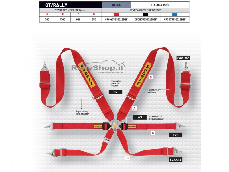 Cintura Sabelt STEEL Rally 3x2-CFCI4335S632SD2F